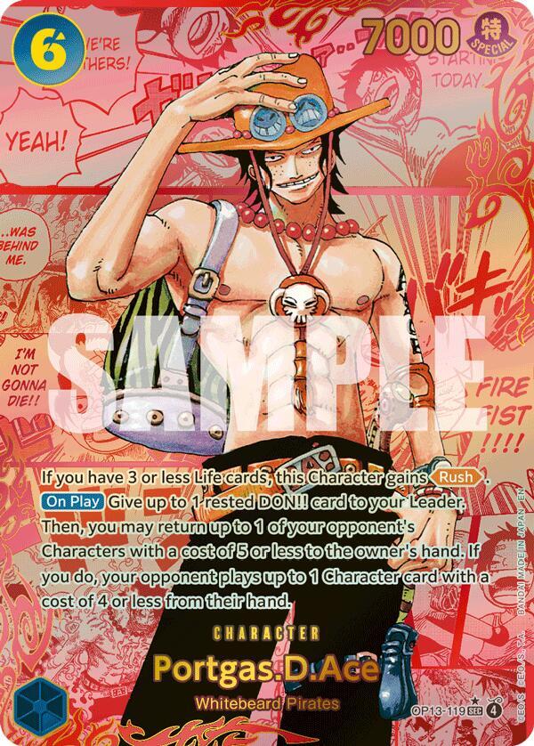 Portgas.D.Ace (119) (Red Super Alternate Art) OP13-119 Carrying On His Will One Piece Foil NM