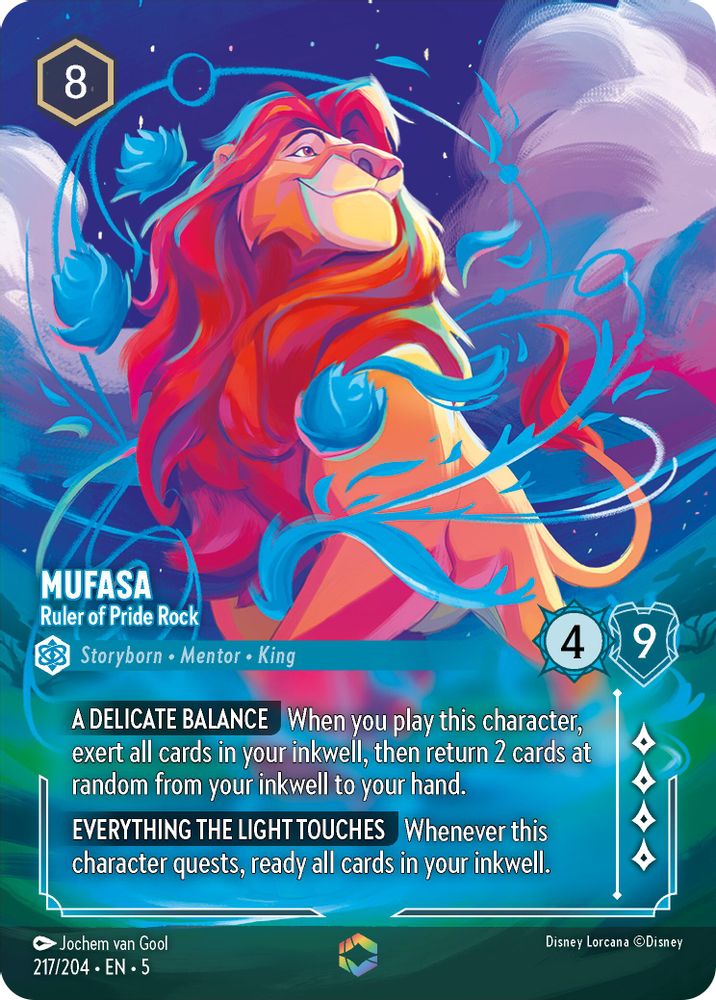 Mufasa - Ruler of Pride Rock (Enchanted) 217/204 Lorcana Holo NM