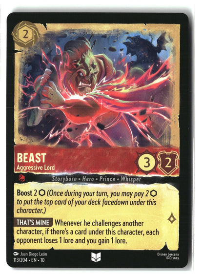Beast - Aggressive Lord 113/204 Uncommon Whispers in the Well Lorcana LP