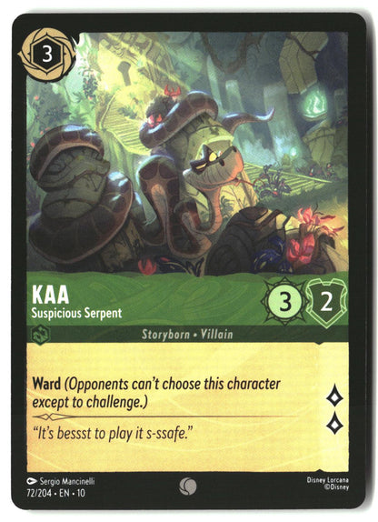 Kaa - Suspicious Serpent 72/204 Common Whispers in the Well Lorcana LP