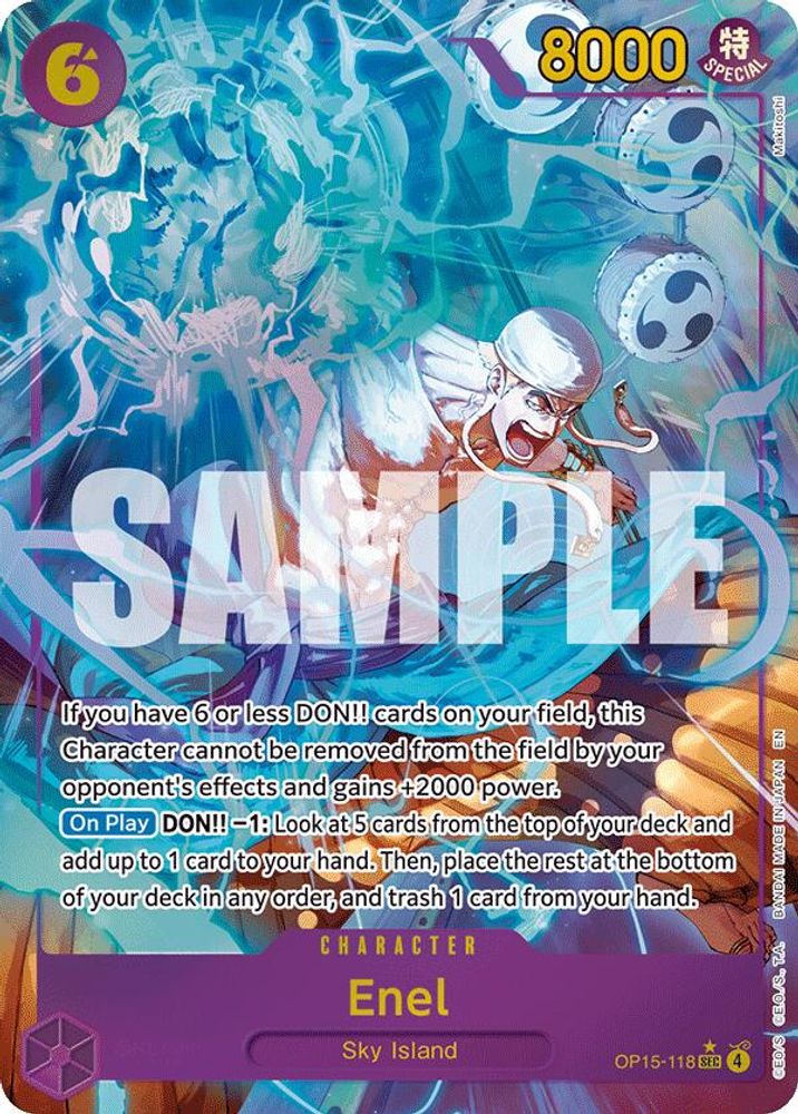 Enel (Alternate Art) OP15-118 Adventure on Kami's Island One Piece Foil NM