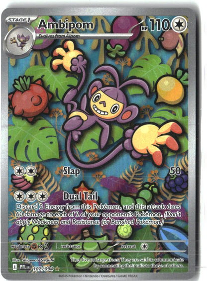 Ambipom 107/094 Illustration Rare Phantasmal Flames Pokemon Holo Near Mint