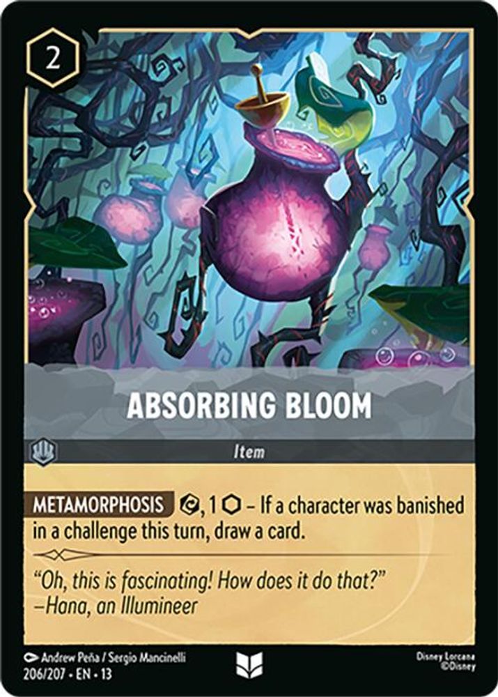 Absorbing Bloom 206/204 Uncommon Attack of the Vine! Lorcana Near Mint