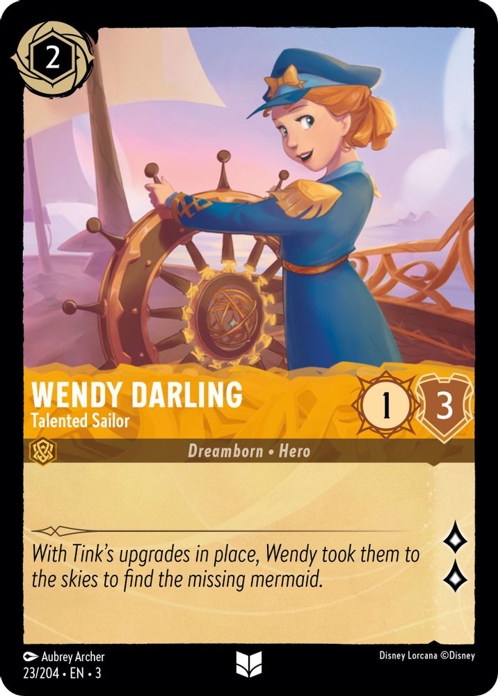 Wendy Darling - Talented Sailor 23/204 Uncommon Into the Inklands Lorcana NM