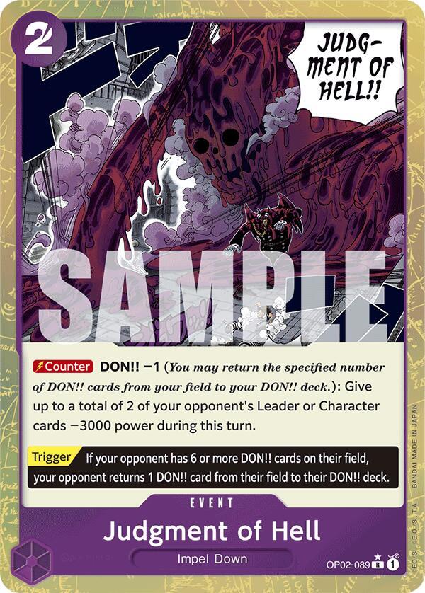 Judgment of Hell (Textured Foil) OP02-089 Premium Booster -The Best- One Piece NM