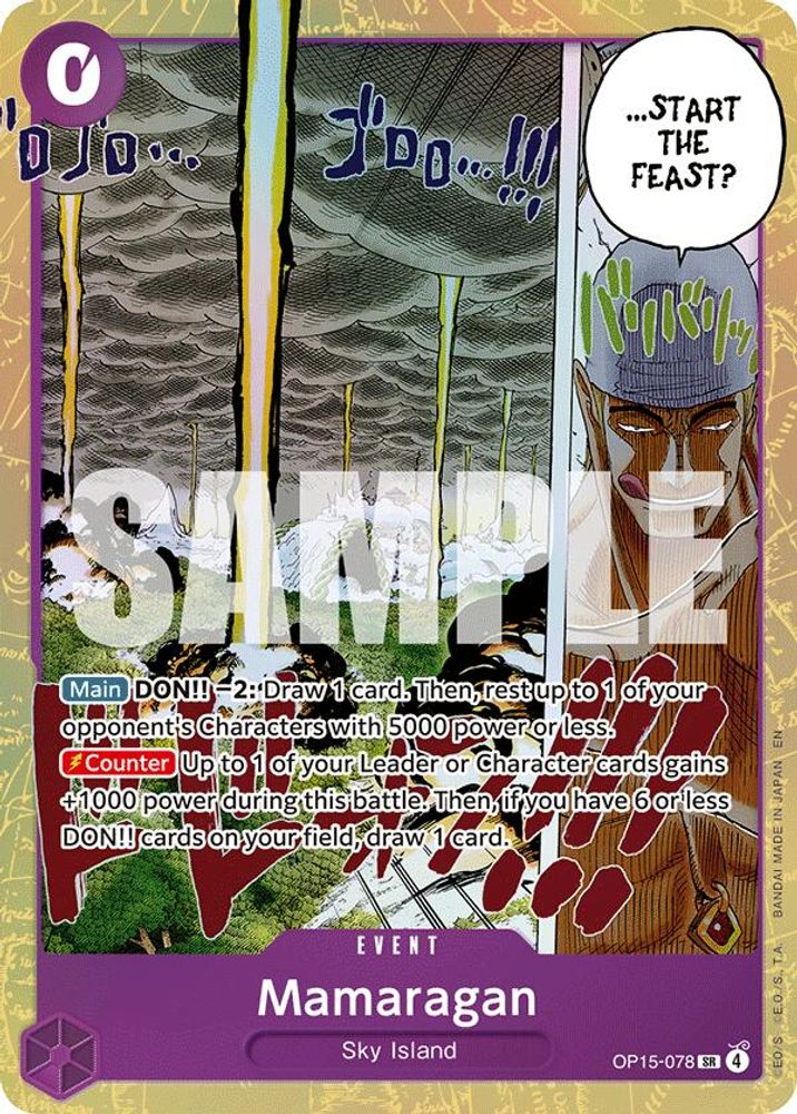 Mamaragan OP15-078 Super Rare Adventure on Kami's Island One Piece Foil NM