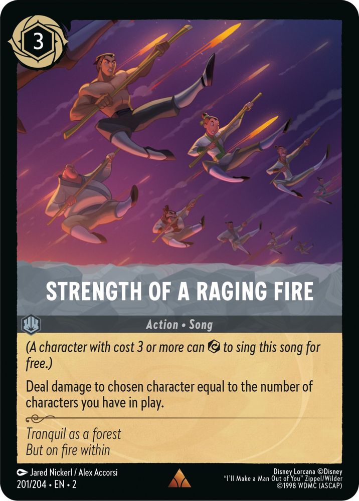 Strength of a Raging Fire 201/204 Rare Rise of the Floodborn Lorcana Near Mint