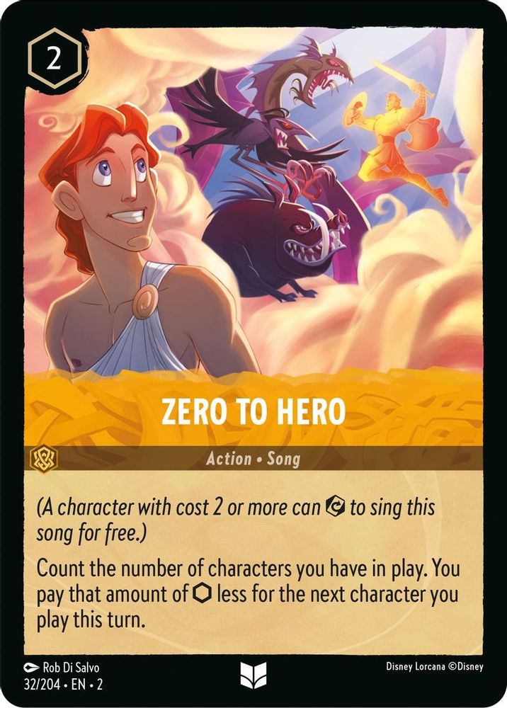 Zero To Hero 32/204 Uncommon Rise of the Floodborn Lorcana Near Mint