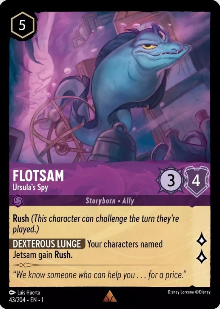 Flotsam - Ursula's Spy 43/204 Rare The First Chapter Lorcana Near Mint
