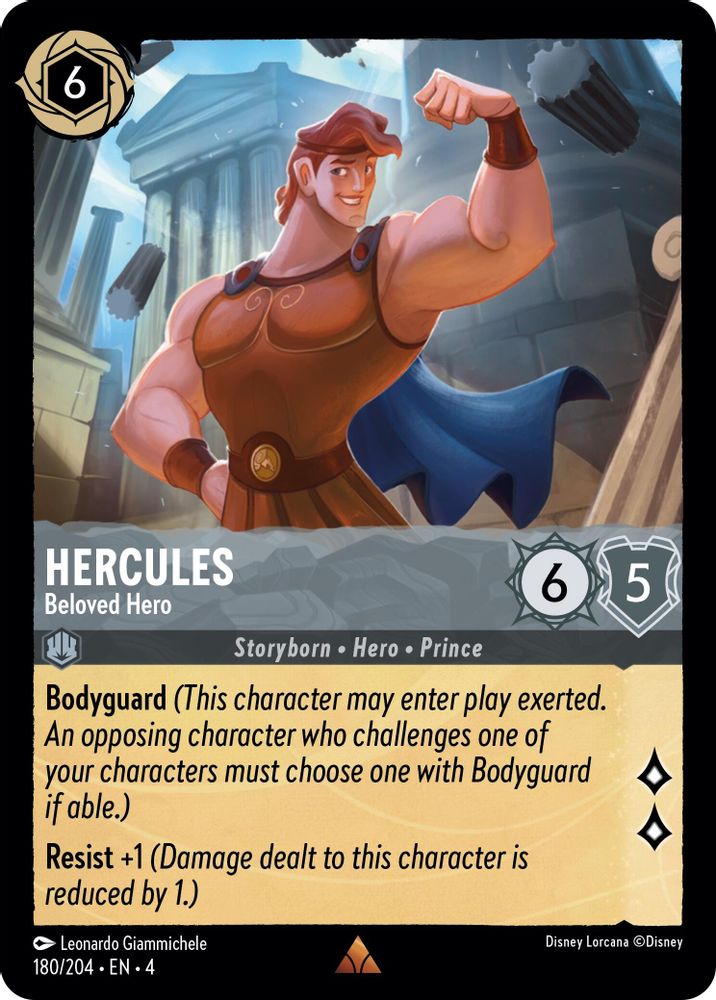 Hercules - Beloved Hero 180/204 Rare Ursula's Return Lorcana Near Mint