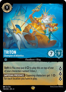 Triton - Champion of Atlantica 158/204 Legendary Ursula's Return Lorcana NM