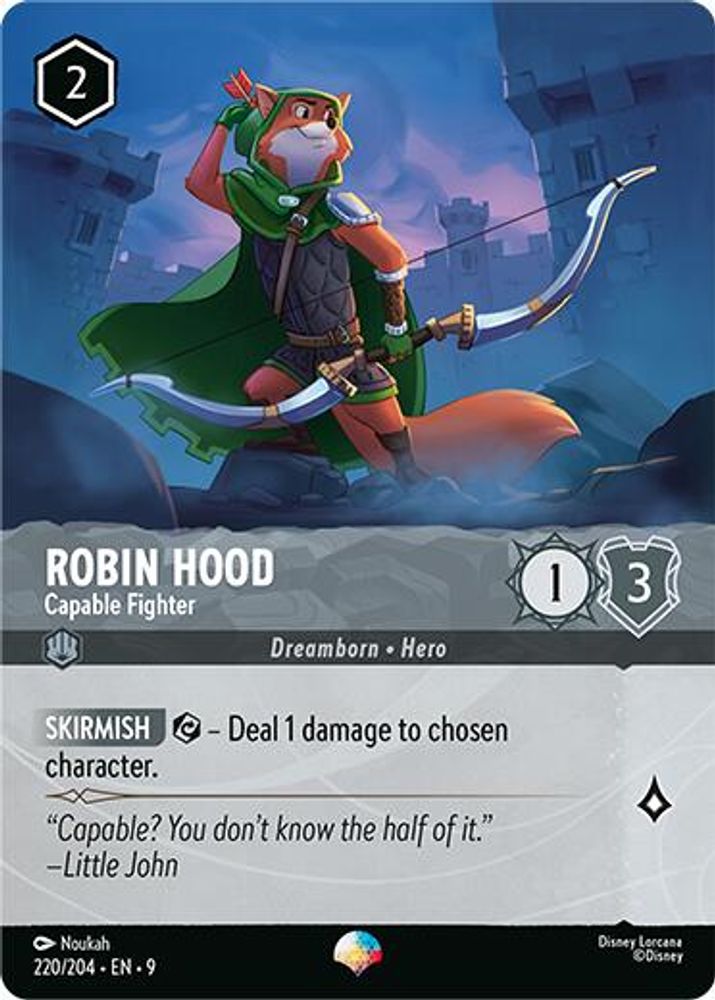Robin Hood - Capable Fighter (Epic) 220/204 Epic Fabled Lorcana Holo Near Mint