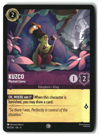 Kuzco - Wanted Llama 49/204 Common Fabled Lorcana Lightly Played