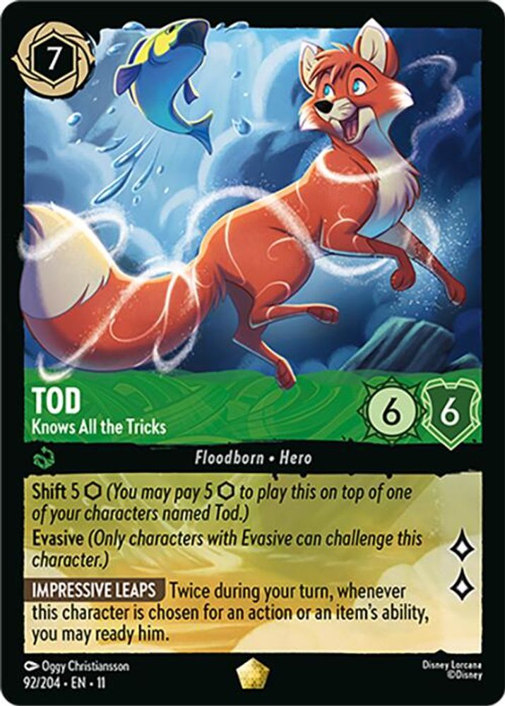 Tod - Knows All the Tricks 92/204 Legendary Winterspell Lorcana Near Mint