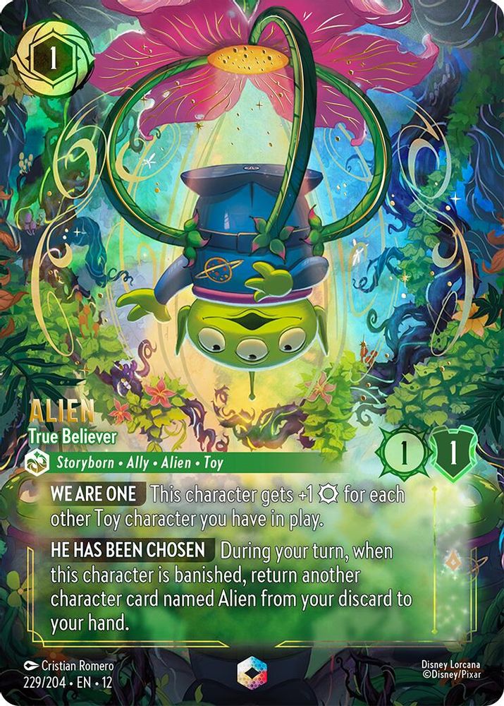 Alien - True Believer (Enchanted) 229/204 Wilds Unknown Lorcana Holo NM