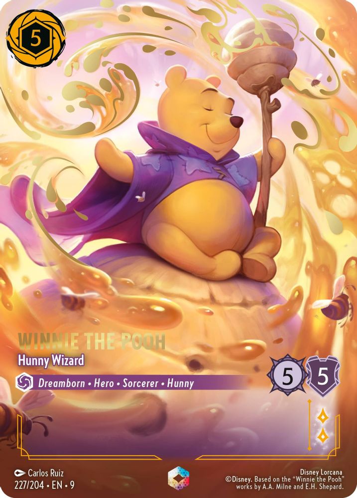 Winnie the Pooh - Hunny Wizard (Enchanted) 227/204 Fabled Lorcana Holo NM