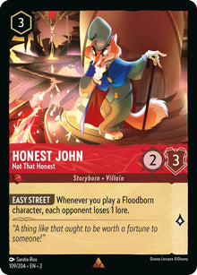 Honest John - Not That Honest 109/204 Rare Rise of the Floodborn Lorcana NM