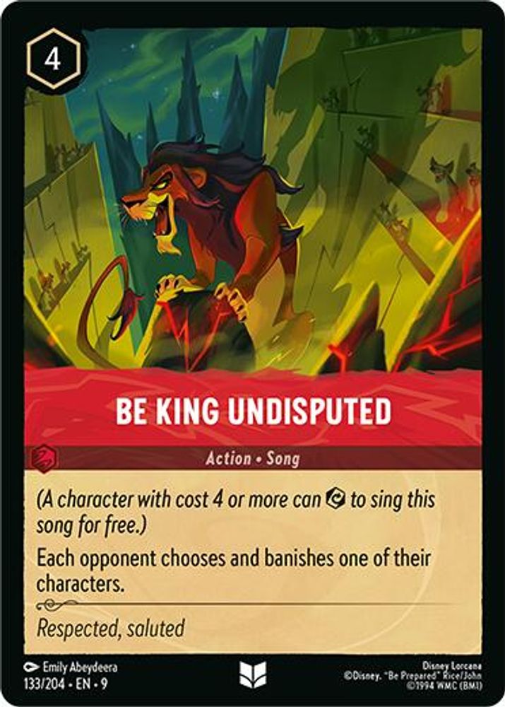 Be King Undisputed 133/204 Uncommon Fabled Lorcana Near Mint