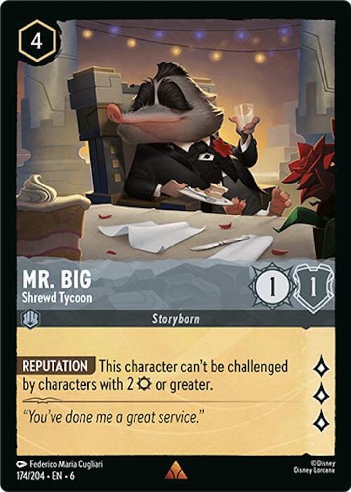 Mr. Big - Shrewd Tycoon 174/204 Rare Azurite Sea Lorcana Near Mint