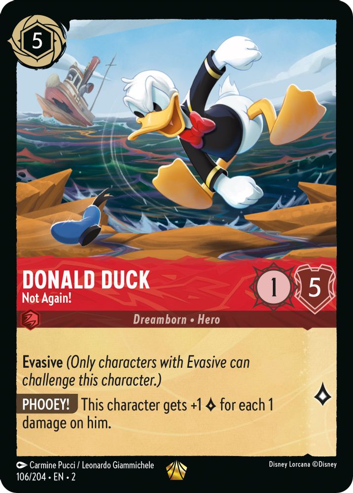 Donald Duck - Not Again! 106/204 Legendary Rise of the Floodborn Lorcana NM
