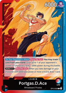 Portgas.D.Ace (002) OP13-002 Leader Carrying On His Will One Piece Near Mint