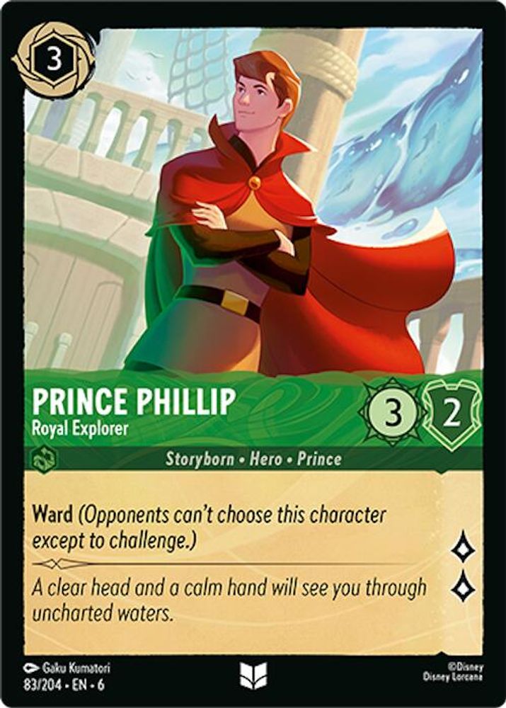 Prince Phillip - Royal Explorer 83/204 Uncommon Azurite Sea Lorcana Near Mint