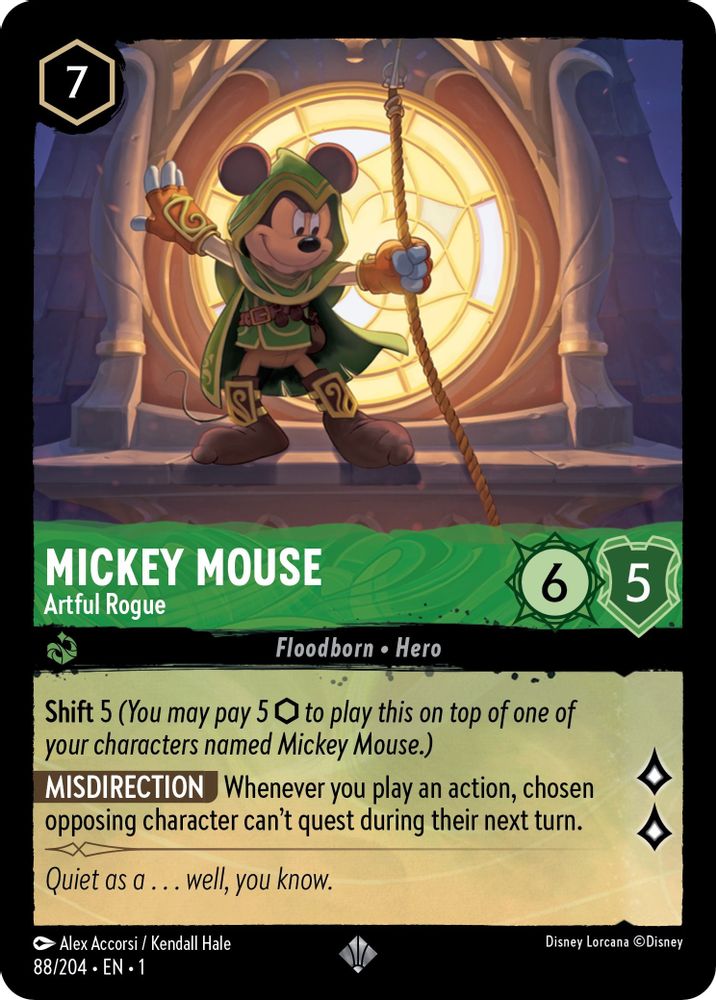 Mickey Mouse - Artful Rogue 88/204 Super Rare The First Chapter Lorcana NM