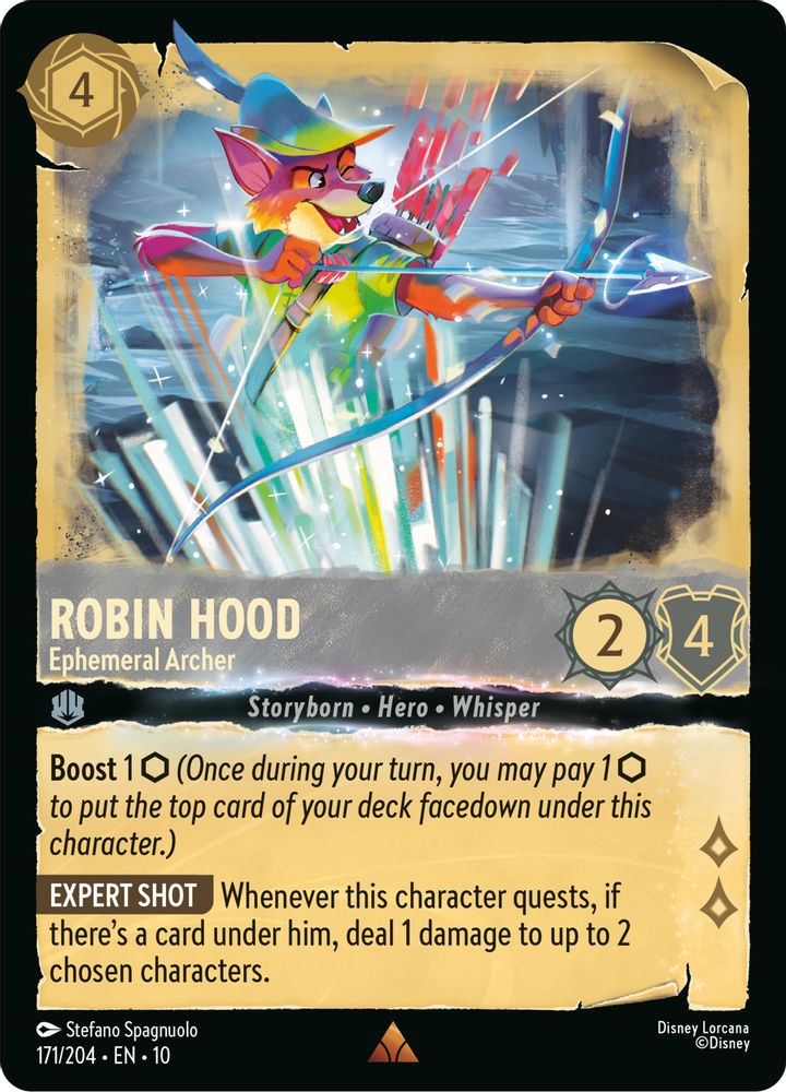 Robin Hood - Ephemeral Archer 171/204 Rare Whispers in the Well Lorcana NM