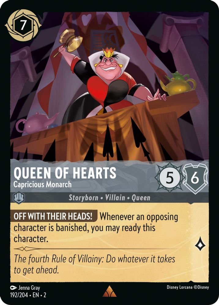 Queen of Hearts - Capricious Monarch 192/204 Rise of the Floodborn Lorcana NM