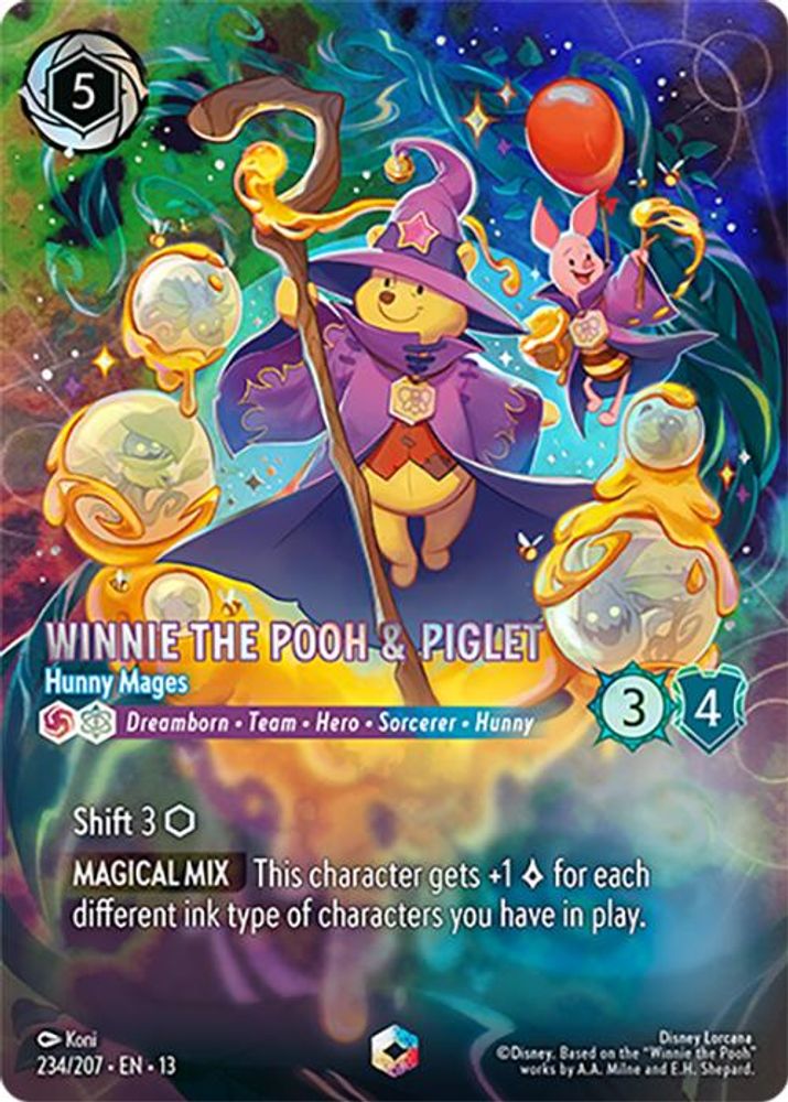 Winnie the Pooh & Piglet - Hunny Mages (Enchanted) 234/204 Lorcana Holo NM