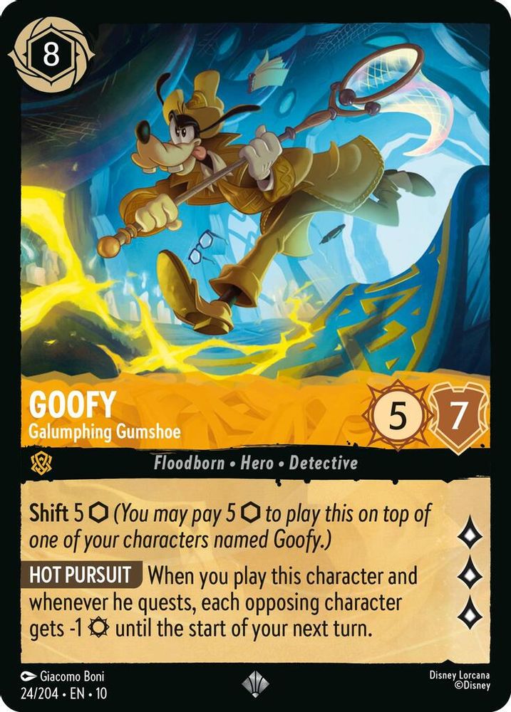 Goofy - Galumphing Gumshoe 24/204 Super Rare Whispers in the Well Lorcana NM