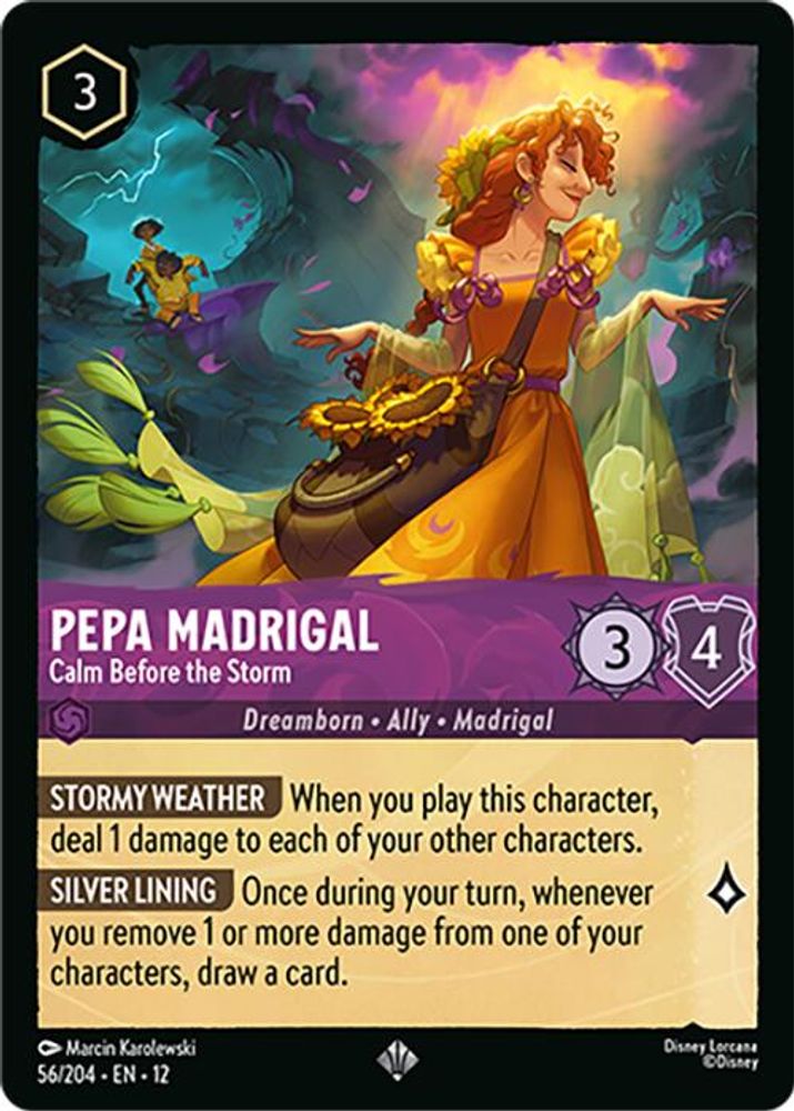 Pepa Madrigal - Calm Before the Storm 56/204 Super Rare Wilds Unknown Lorcana NM