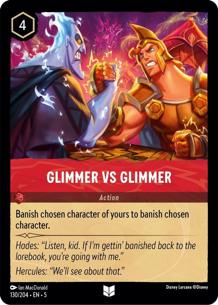 Glimmer vs Glimmer 130/204 Uncommon Shimmering Skies Lorcana Near Mint