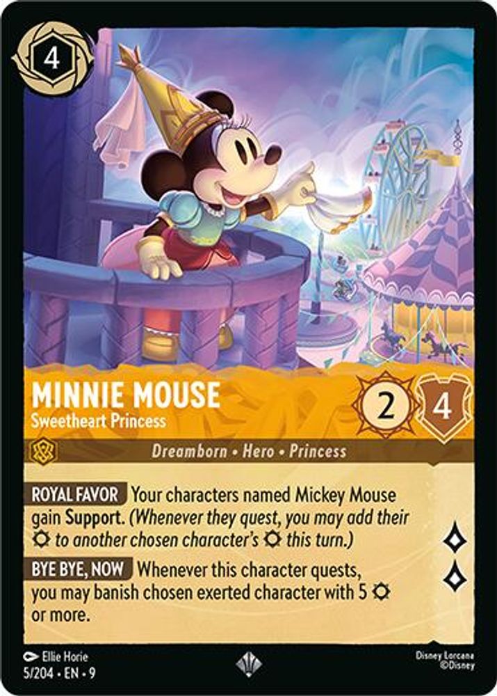 Minnie Mouse - Sweetheart Princess 5/204 Super Rare Fabled Lorcana Near Mint