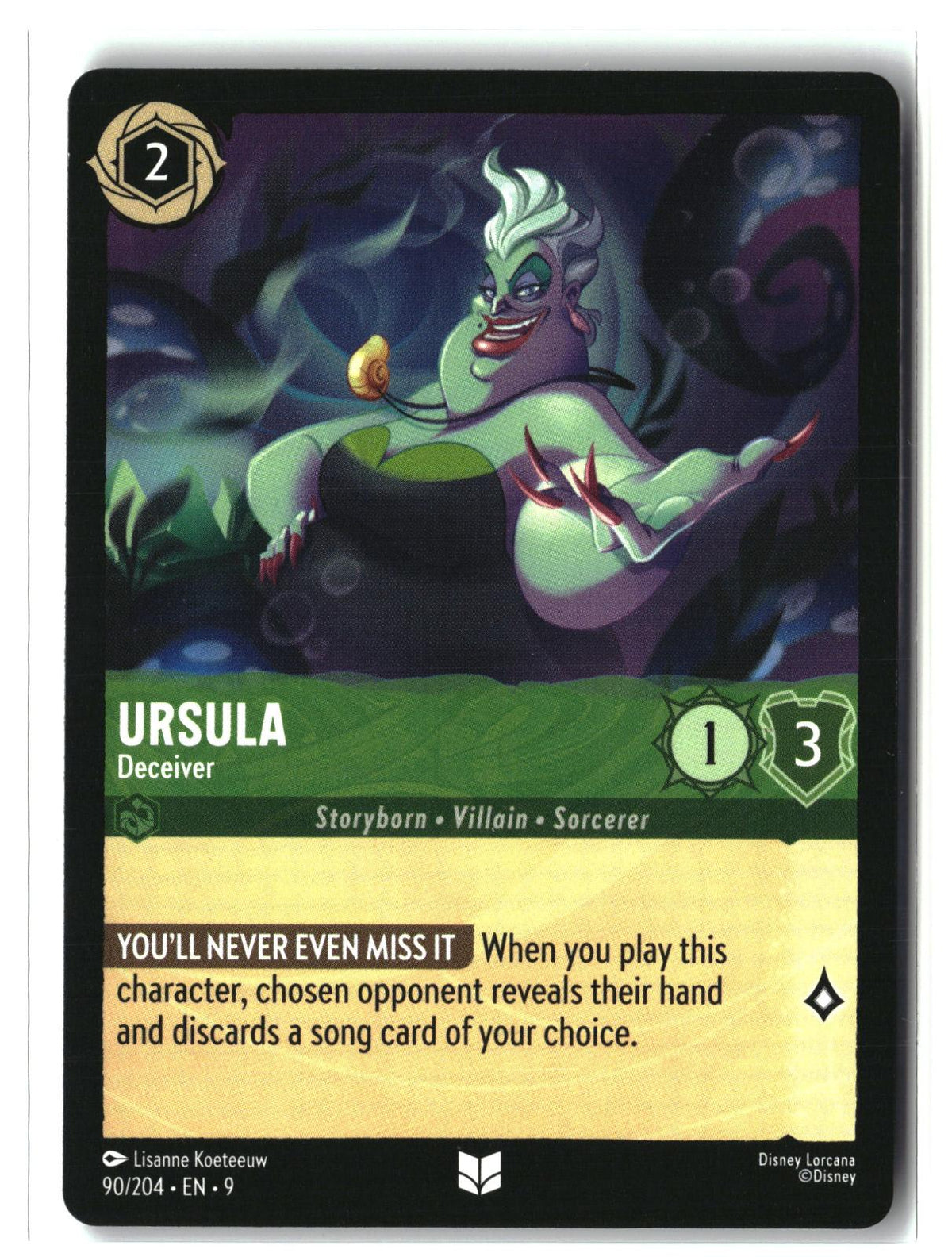 Ursula - Deceiver 90/204 Uncommon Into the Inklands Lorcana Lightly Played