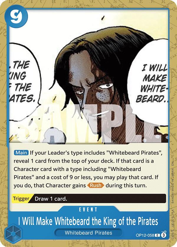 I Will Make Whitebeard the King of the Pirates OP12-058 Legacy of the Master One Piece NM