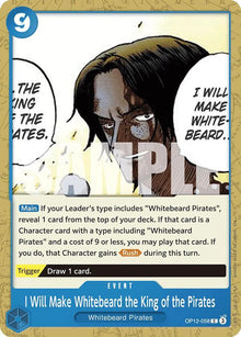 I Will Make Whitebeard the King of the Pirates OP12-058 Legacy of the Master One Piece NM