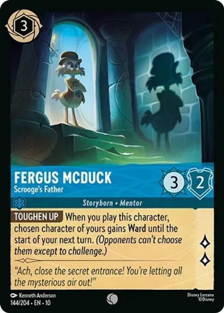 Fergus McDuck - Scrooge's Father 144/204 Common Whispers in the Well Lorcana NM