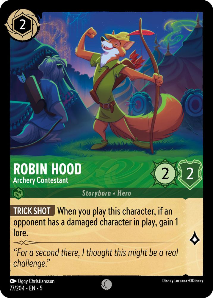 Robin Hood - Archery Contestant 77/204 Common Shimmering Skies Lorcana Near Mint