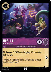 Ursula - Mad Sea Witch 57/204 Uncommon Ursula's Return Lorcana Near Mint