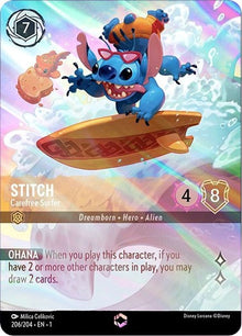 Stitch - Carefree Surfer (Enchanted) 206/204 The First Chapter Lorcana Holo NM