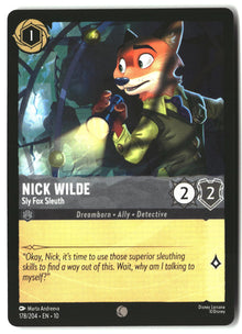 Nick Wilde - Sly Fox Sleuth 178/204 Common Whispers in the Well Lorcana LP