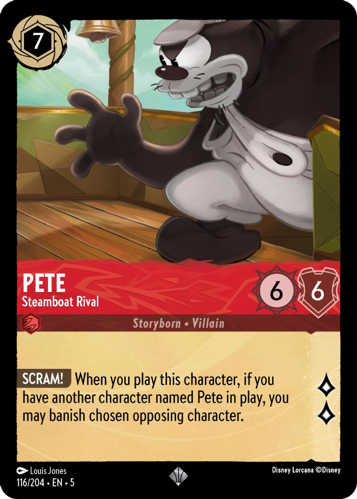 Pete - Steamboat Rival 116/204 Super Rare Shimmering Skies Lorcana Near Mint