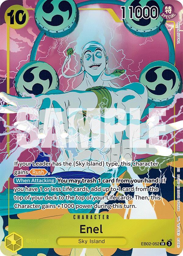 Enel (Alternate Art) EB02-052 Extra Booster: Anime 25th Collection One Piece Foil NM