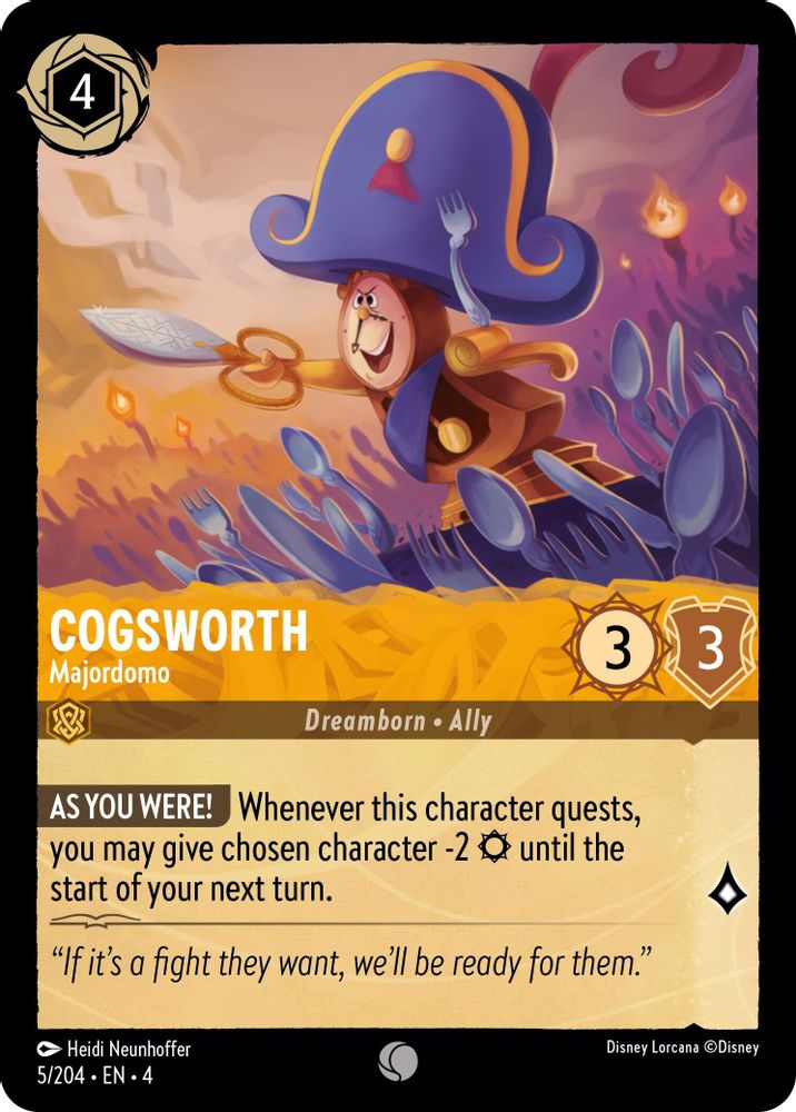 Cogsworth - Majordomo 5/204 Common Ursula's Return Lorcana Near Mint