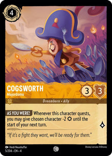 Cogsworth - Majordomo 5/204 Common Ursula's Return Lorcana Near Mint