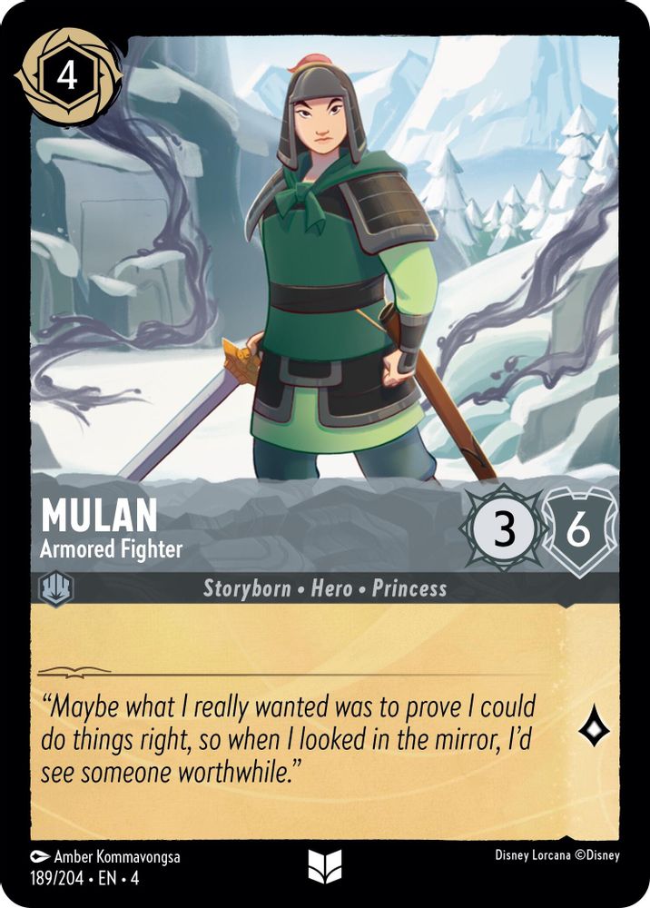 Mulan - Armored Fighter 189/204 Uncommon Ursula's Return Lorcana Near Mint