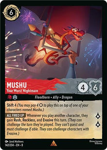 Mushu - Your Worst Nightmare 142/204 Rare Reign of Jafar Lorcana Near Mint