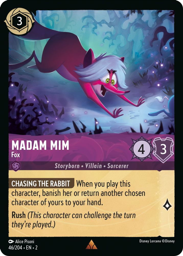 Madam Mim - Fox 46/204 Rare Rise of the Floodborn Lorcana Near Mint