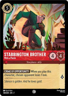 Stabbington Brother - With a Patch 128/204 Common Archazia's Island Lorcana NM